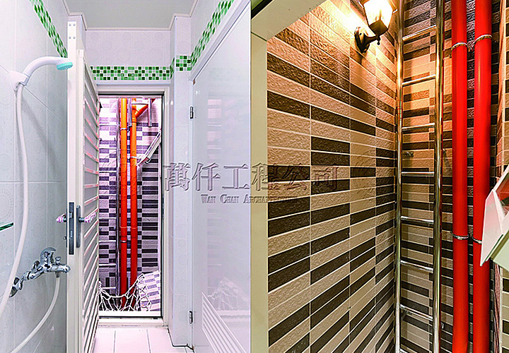 37/51 澎湖.馬公(顏公館)36 打開後的逃生門，也可見到逃生梯及天井。