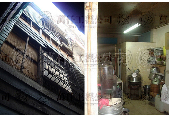 3/44 高雄.鼓山區(洪公館)02 未翻修前的後方木屋，是兩棟主屋後面的40年歷史老屋。(二樓以上全是木作撘建)